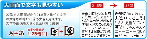 大画面だから文字も大きく見やすい