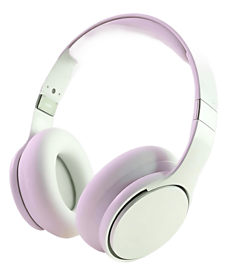 白いヘッドフォン