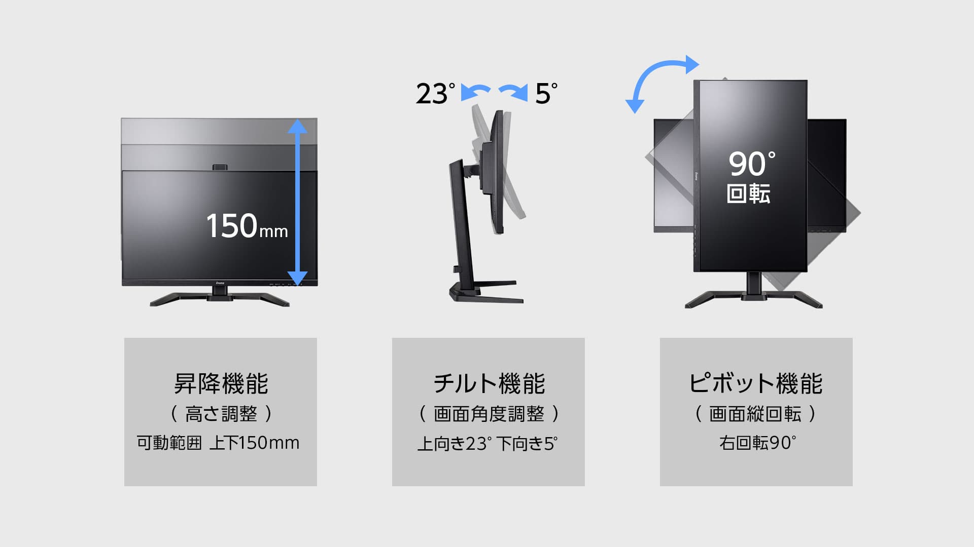 使用シーンに合わせて調整可能