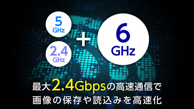 Wi-Fi 6E対応で混雑時も途切れることなくスムーズな通信が可能